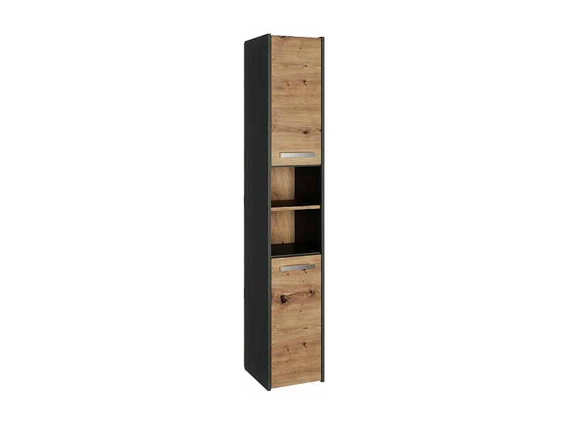 CDF Badschrank S30 | Farbe: Anthrazit - Eiche Artisan | Moderner Badezimmerschrank | Ablagefläche | Geräumige Einlegeböden | Türen | Einfache Montage
