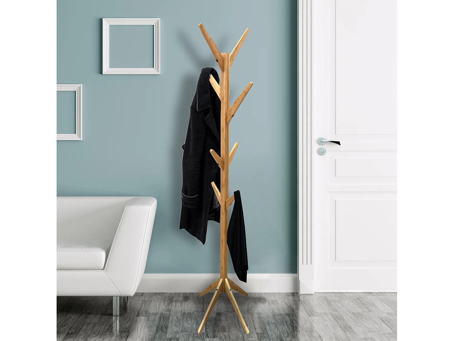 Portemanteau Arbre Bois Naturel 178cm Beige