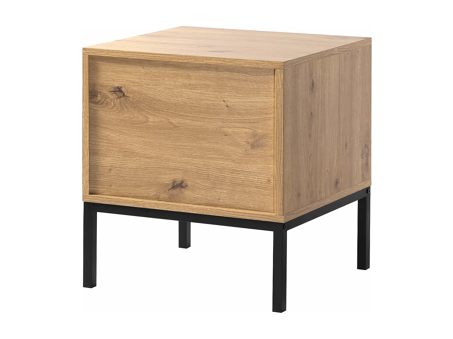 Table de Chevet 2 Tiroirs Décor Chêne H50 cm - LENNY