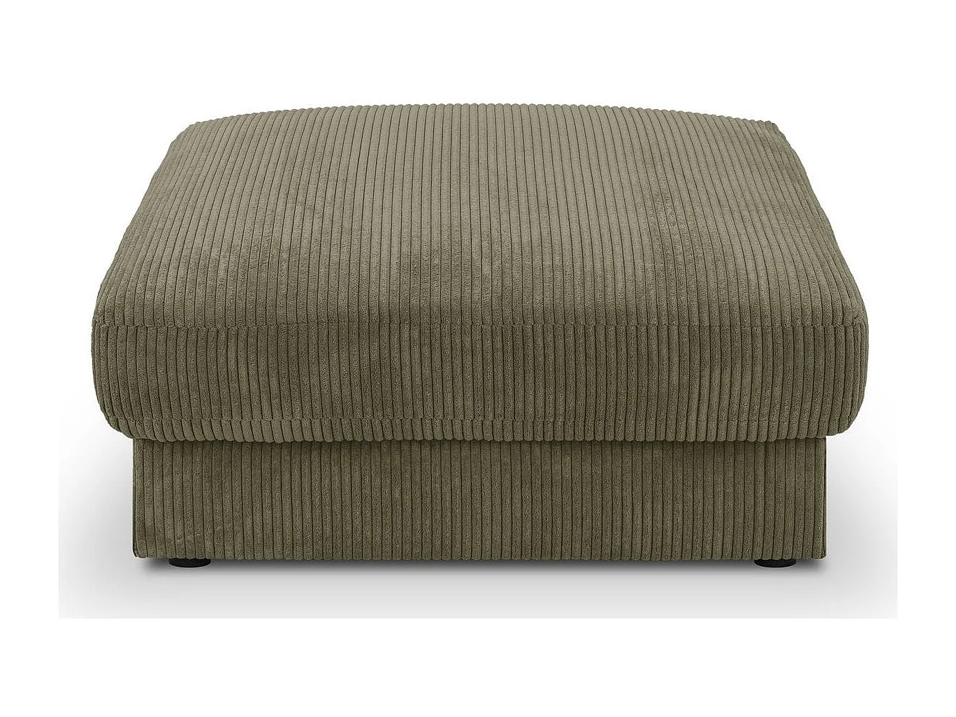 Pouf en velours côtelé vert kaki - Arty