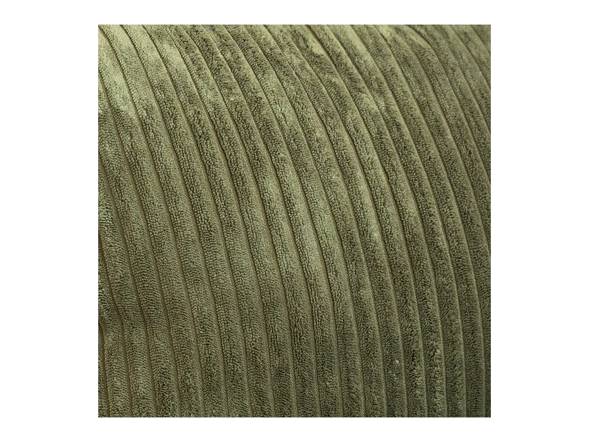Pouf en velours côtelé vert kaki - Arty