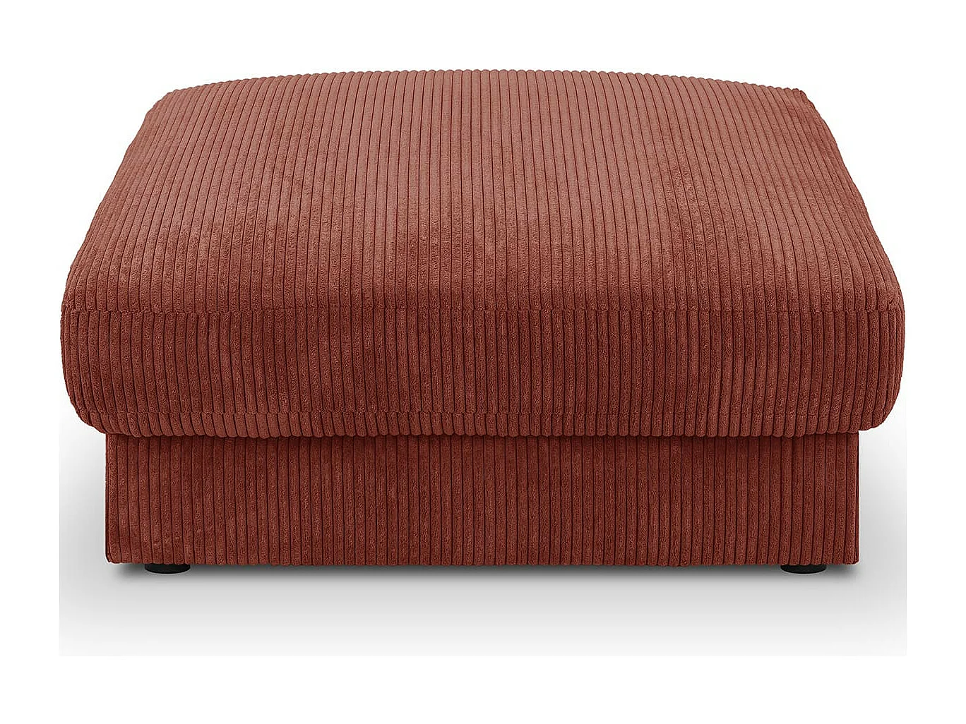 Pouf en velours côtelé rouille - Arty