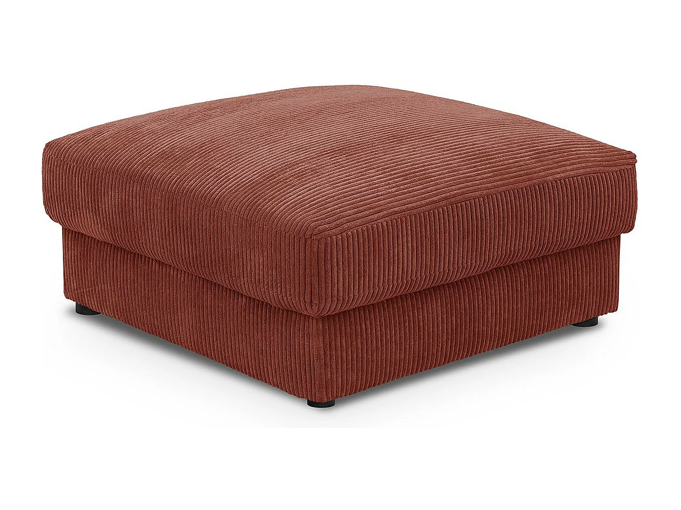 Pouf en velours côtelé rouille - Arty