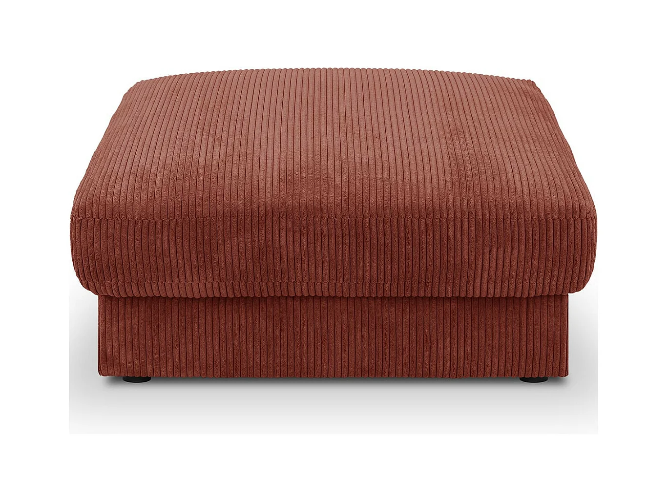 Pouf en velours côtelé rouille - Arty