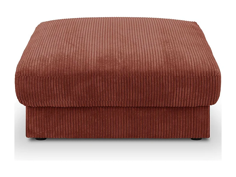 Pouf en velours côtelé rouille - Arty