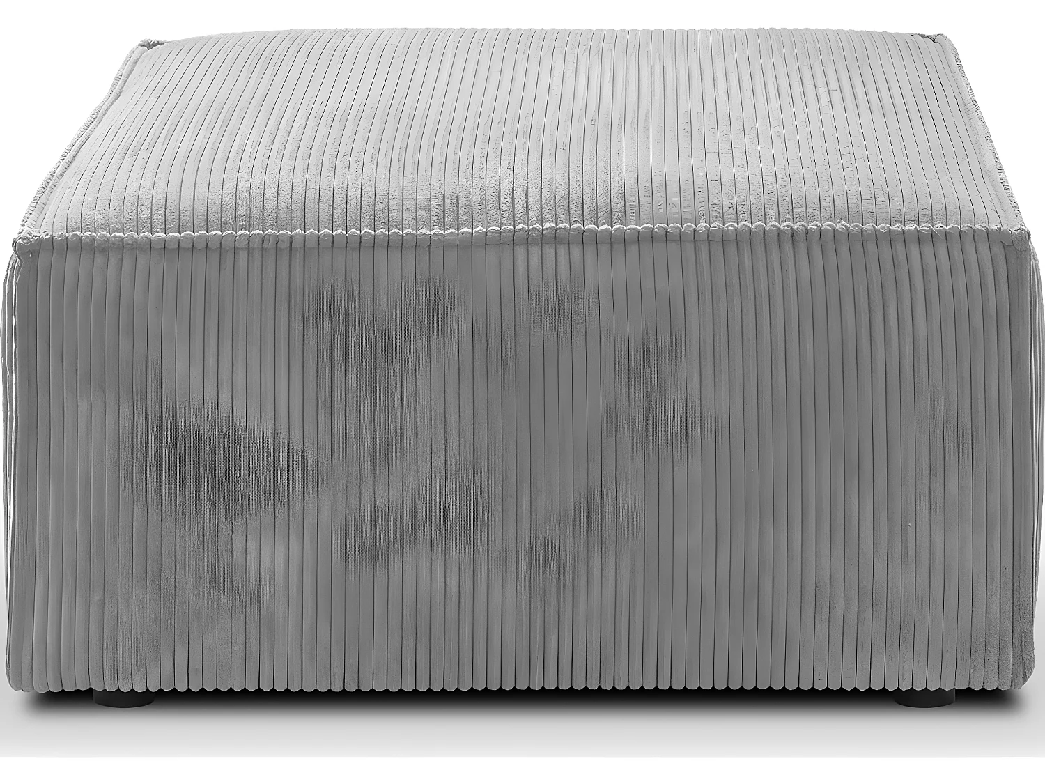 Pouf en velours côtelé gris clair - Livia