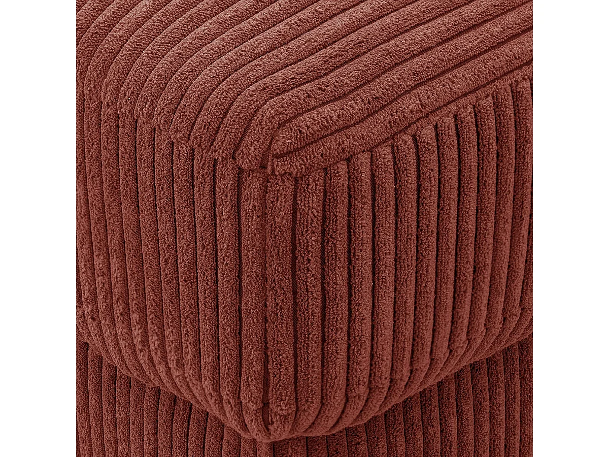 Pouf en velours côtelé rouille - Robin