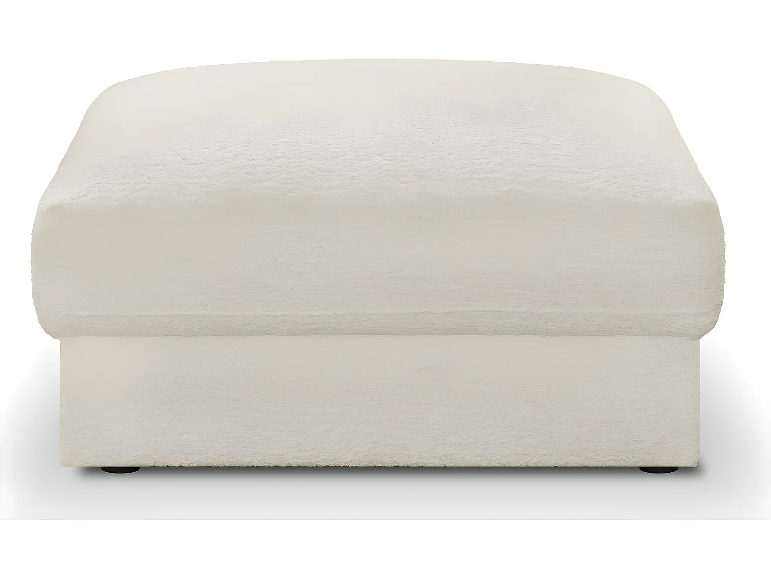 Pouf en tissu bouclette écru - Robin