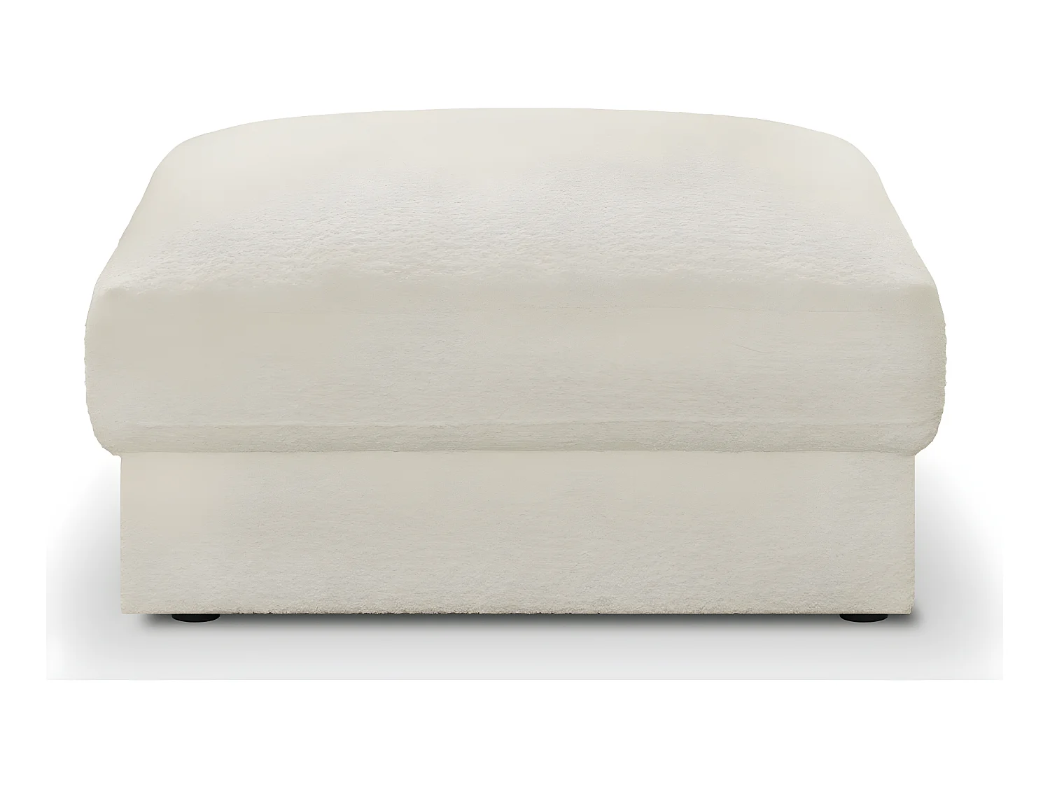 Pouf en tissu bouclette écru - Robin