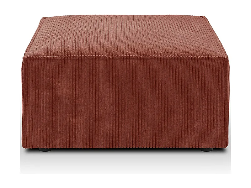 Pouf en velours côtelé rouille - Harper