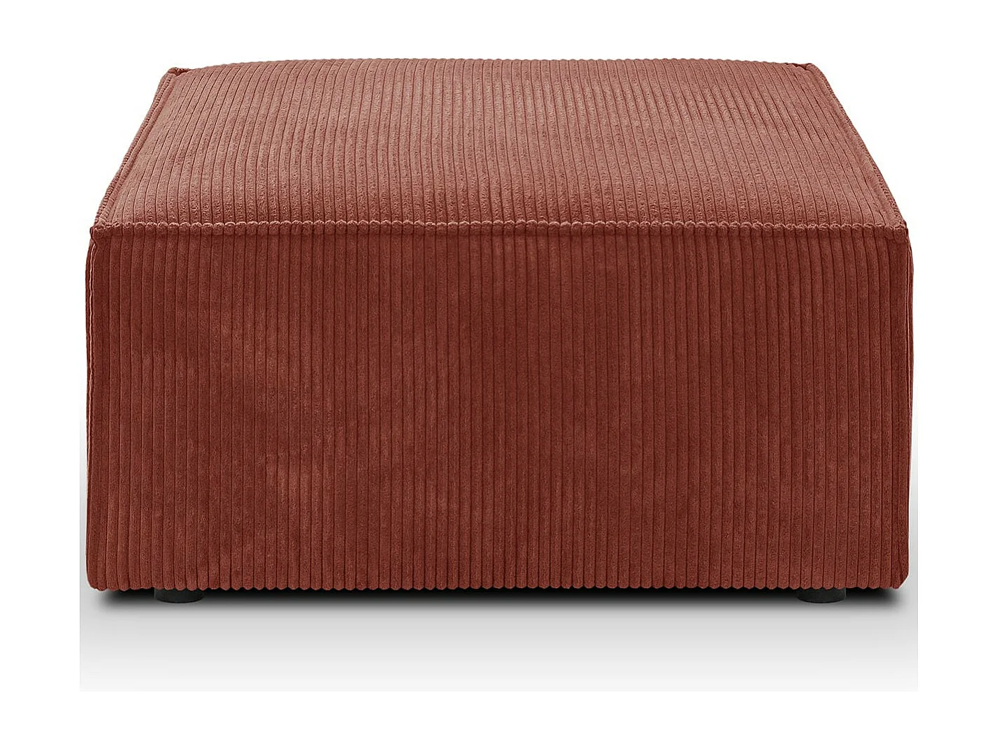 Pouf en velours côtelé rouille - Livia