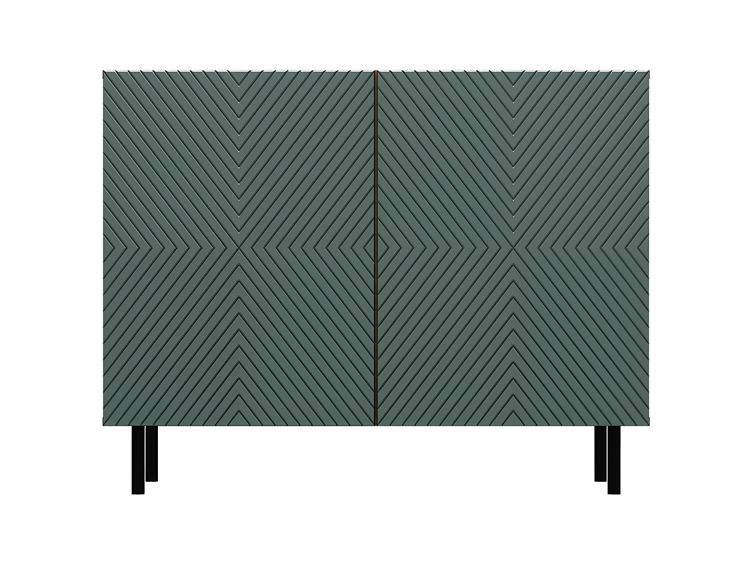 CAMI - Buffet style glamour 2 portes - 100x40x78 cm - 4 niches de rangement - Façades à lamelles