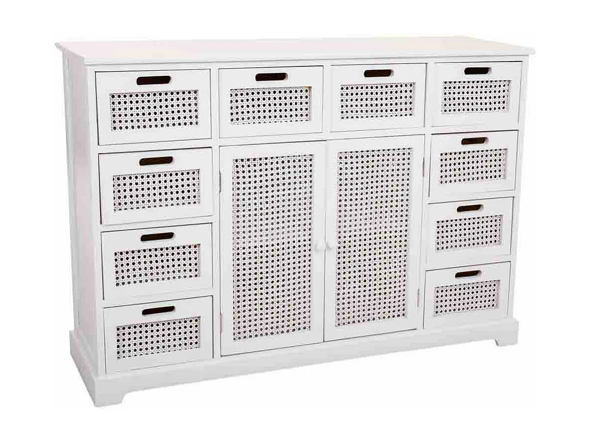 Buffet en bois et grille blanc 113x33x78.5h
