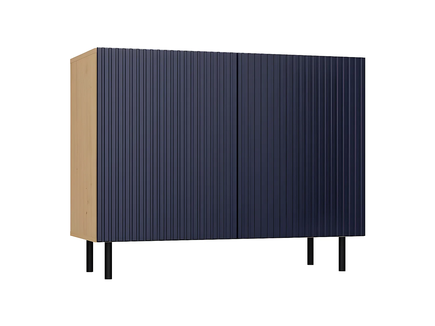 CAMI - Buffet style glamour 2 portes - 100x40x78 cm - 4 niches de rangement - Portes à lamelles