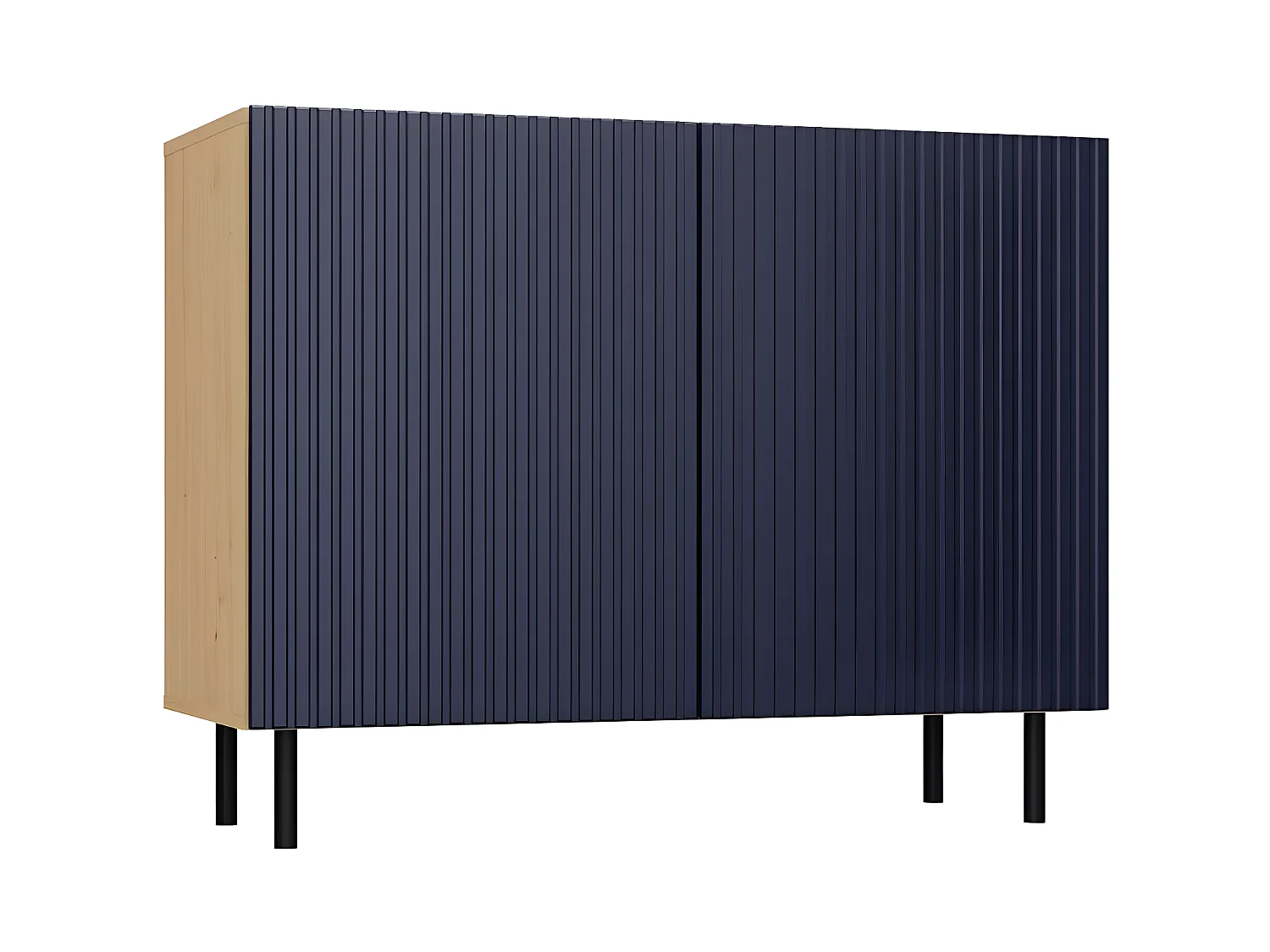 CAMI - Buffet style glamour 2 portes - 100x40x78 cm - 4 niches de rangement - Portes à lamelles