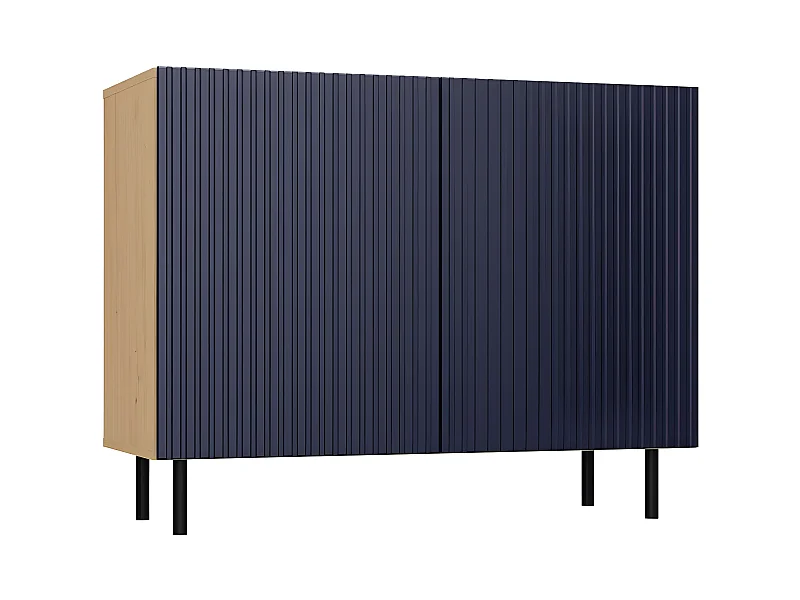 CAMI - Buffet style glamour 2 portes - 100x40x78 cm - 4 niches de rangement - Portes à lamelles