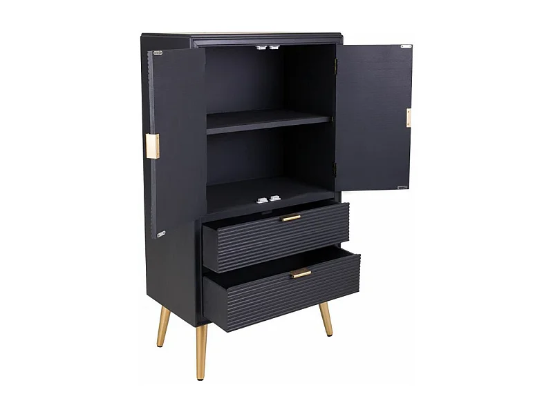 Dunkelgrauer Holzschrank 62x36,5x118h cm