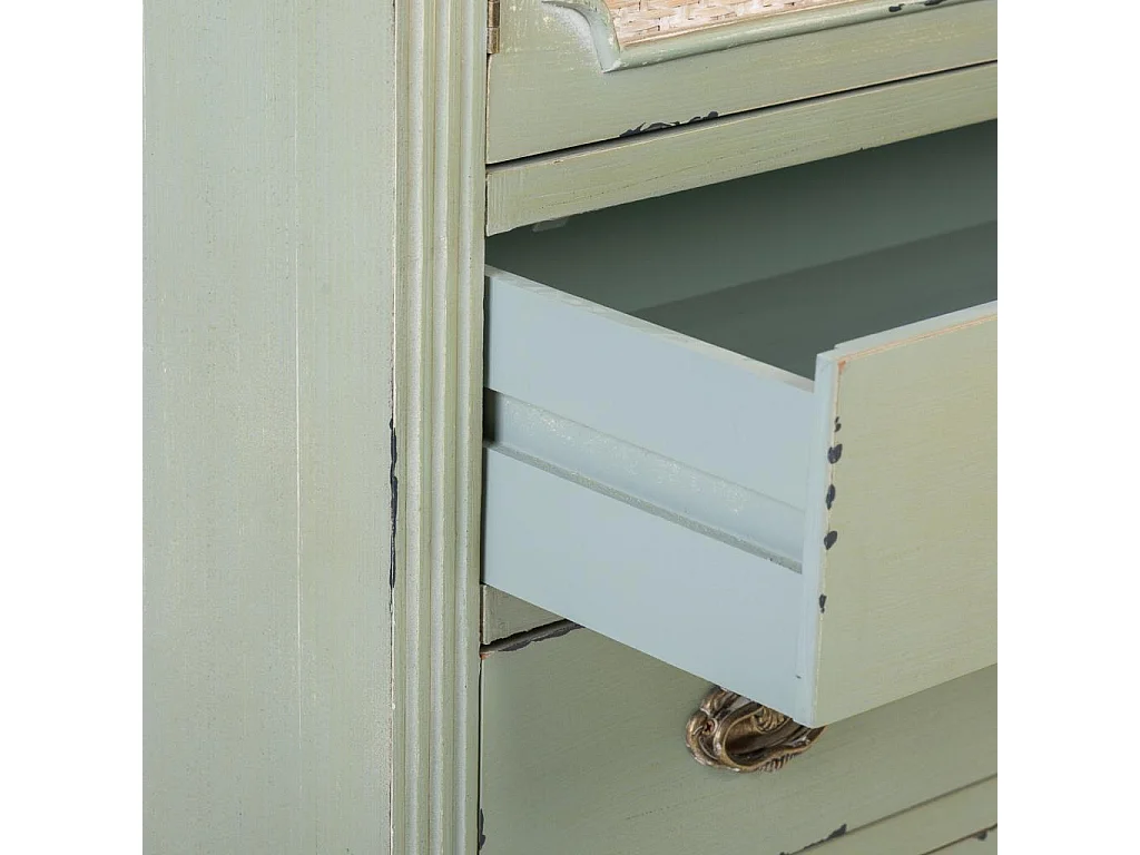 Comò in legno verde 82x36x90