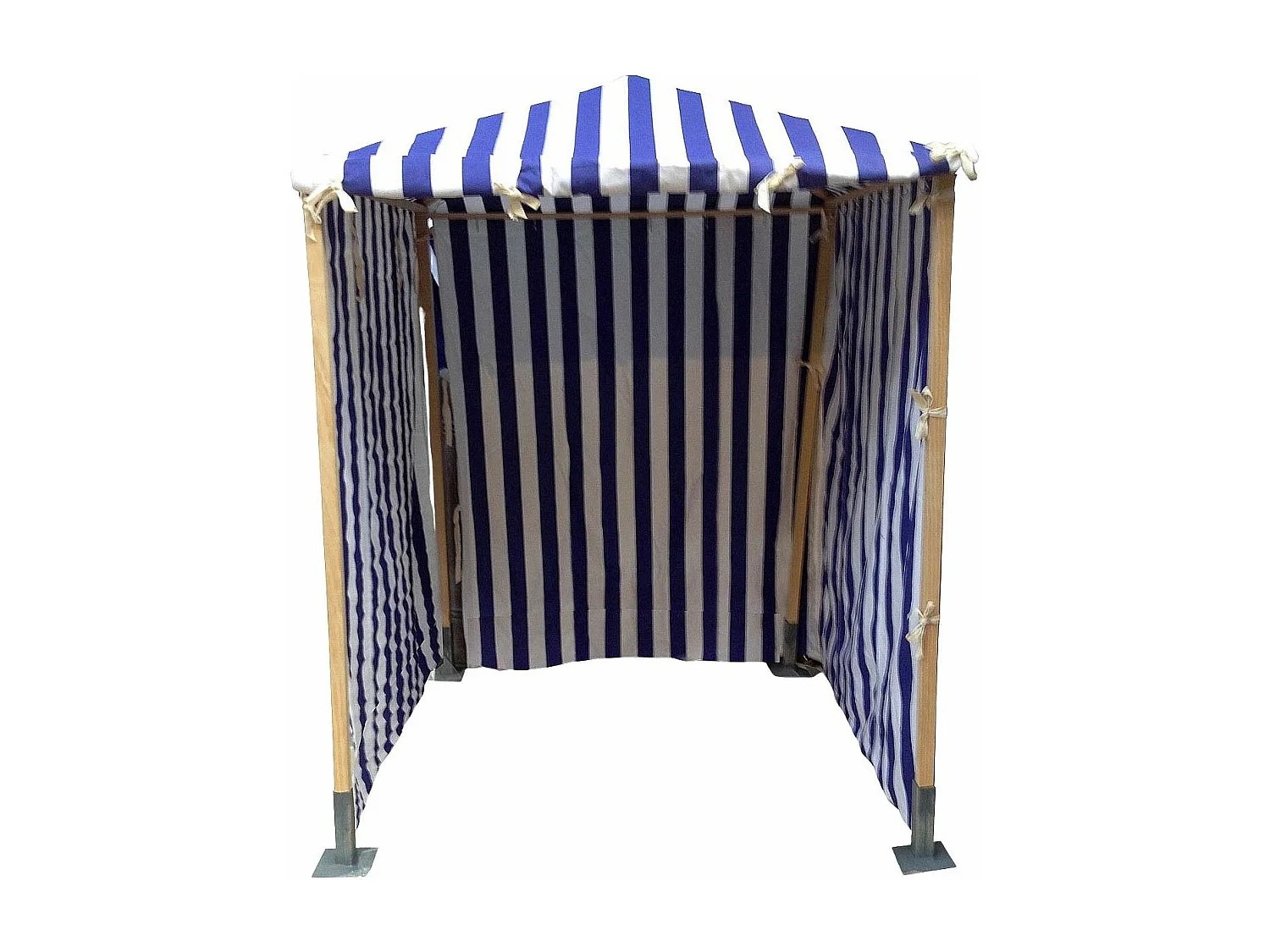 Cabine de plage en pin et coton