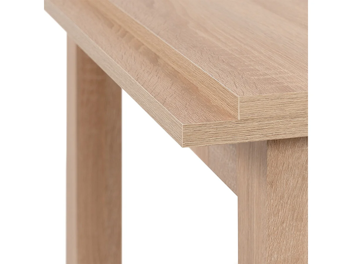 Table à manger extensible 6 à 8 personnes effet chêne 120/200 cm - Louca