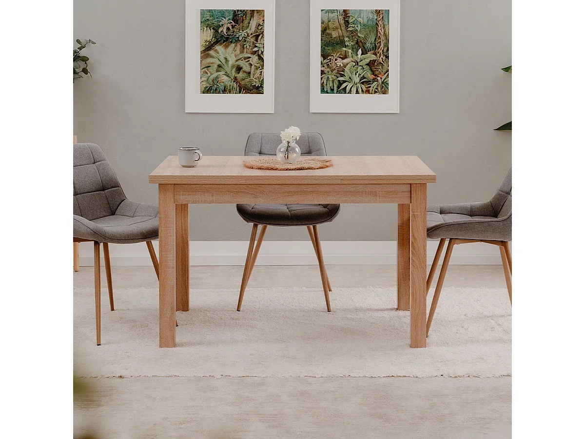 Table à manger extensible décor chêne sonoma L120-200 cm - LONGFORD