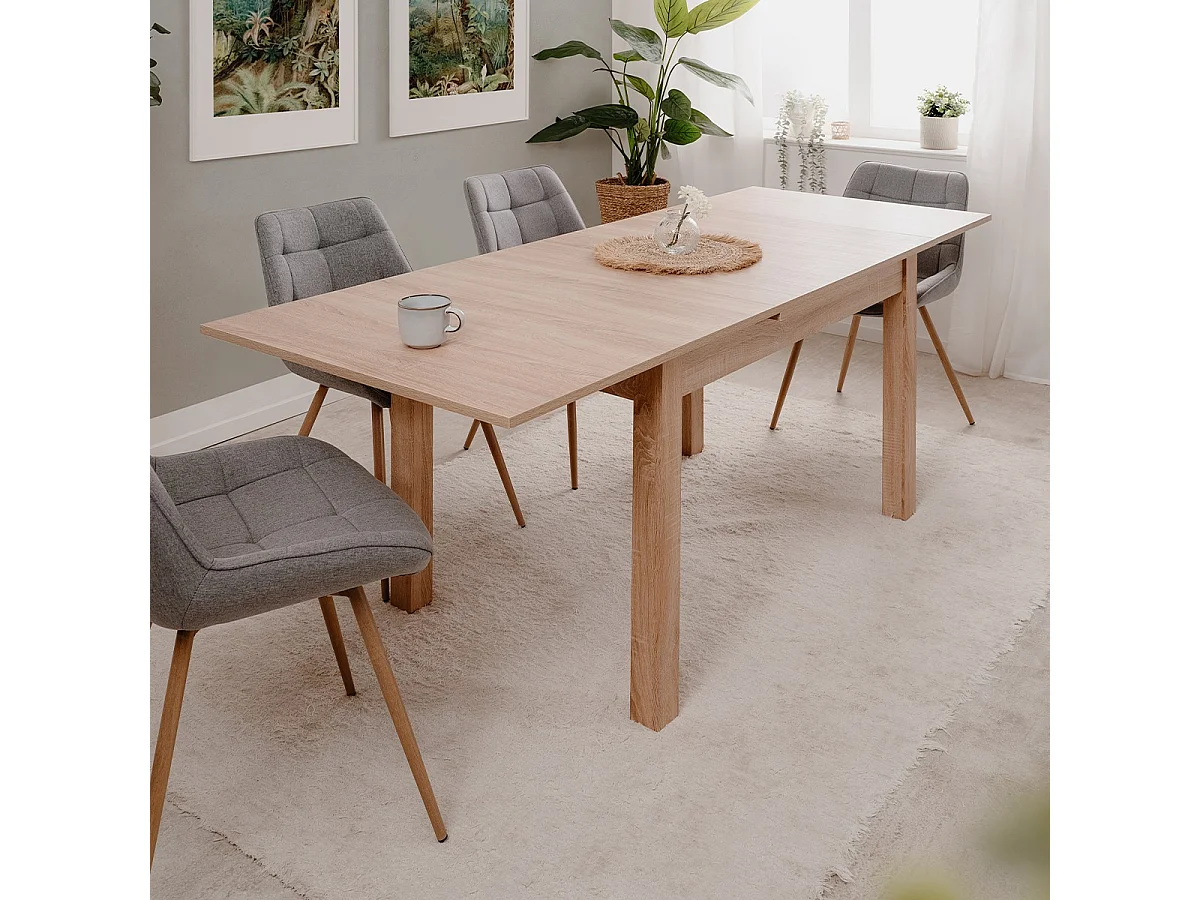 Table à manger extensible décor chêne sonoma L120-200 cm - LONGFORD