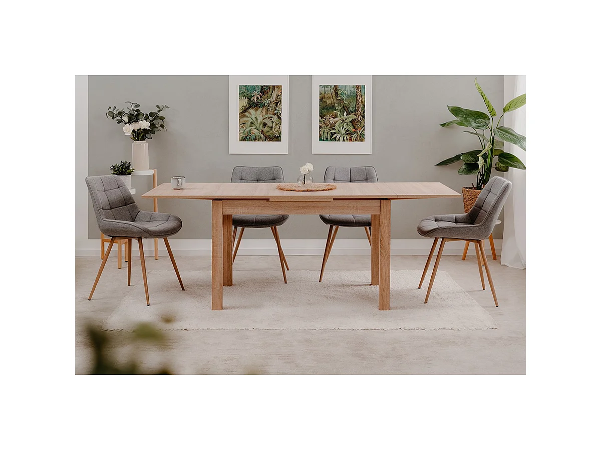 Table à manger extensible décor chêne sonoma L120-200 cm - LONGFORD