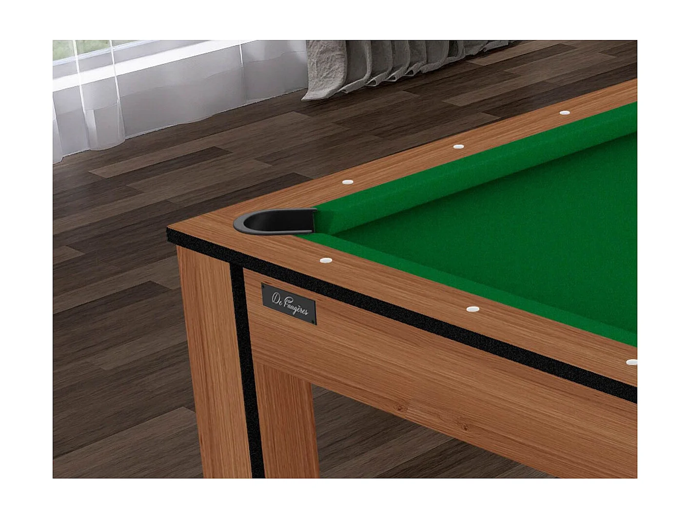 Table de Billard Convertible "Ohio" 185cm Hêtre & Vert