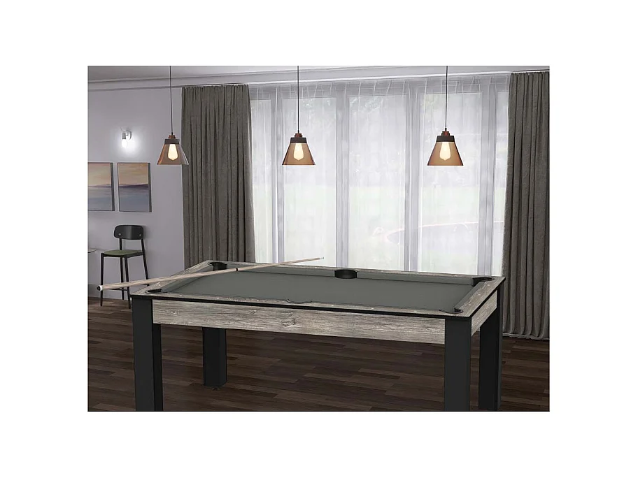 Table de Billard Convertible "Ohio" 185cm Gris