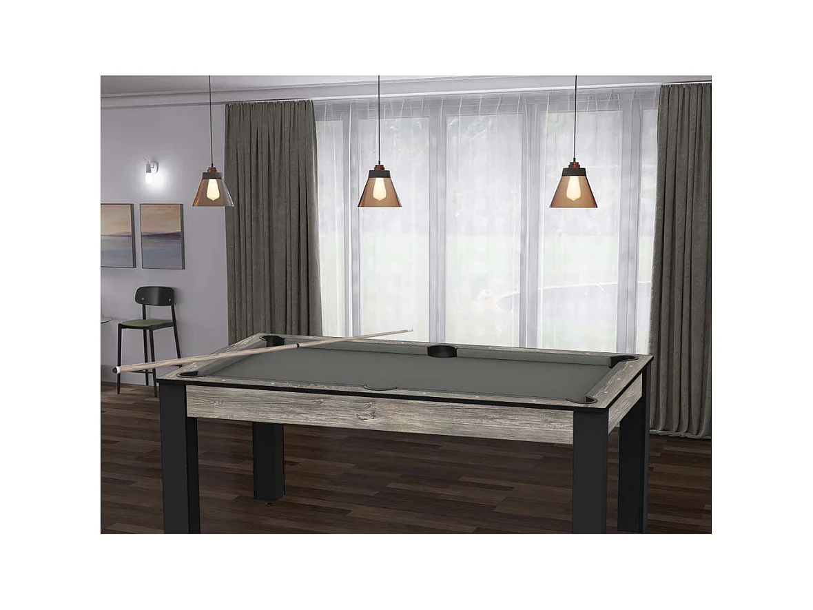 Table de Billard Convertible "Ohio" 185cm Gris