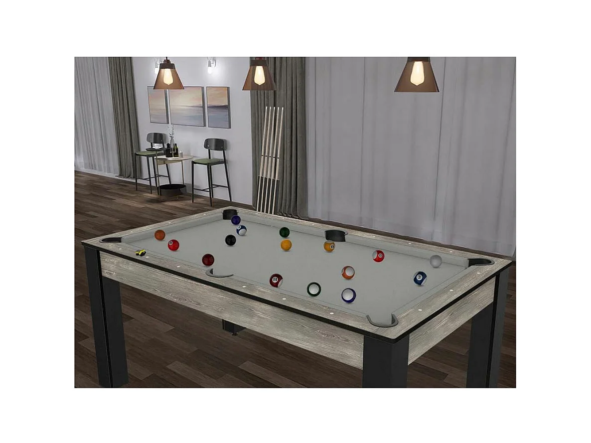 Table de Billard Convertible "Ohio" 185cm Gris