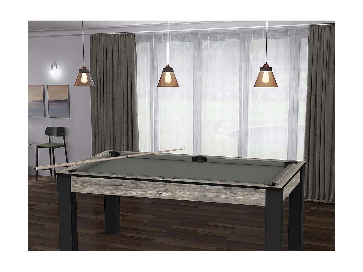 Table de Billard Convertible "Ohio" 185cm Gris