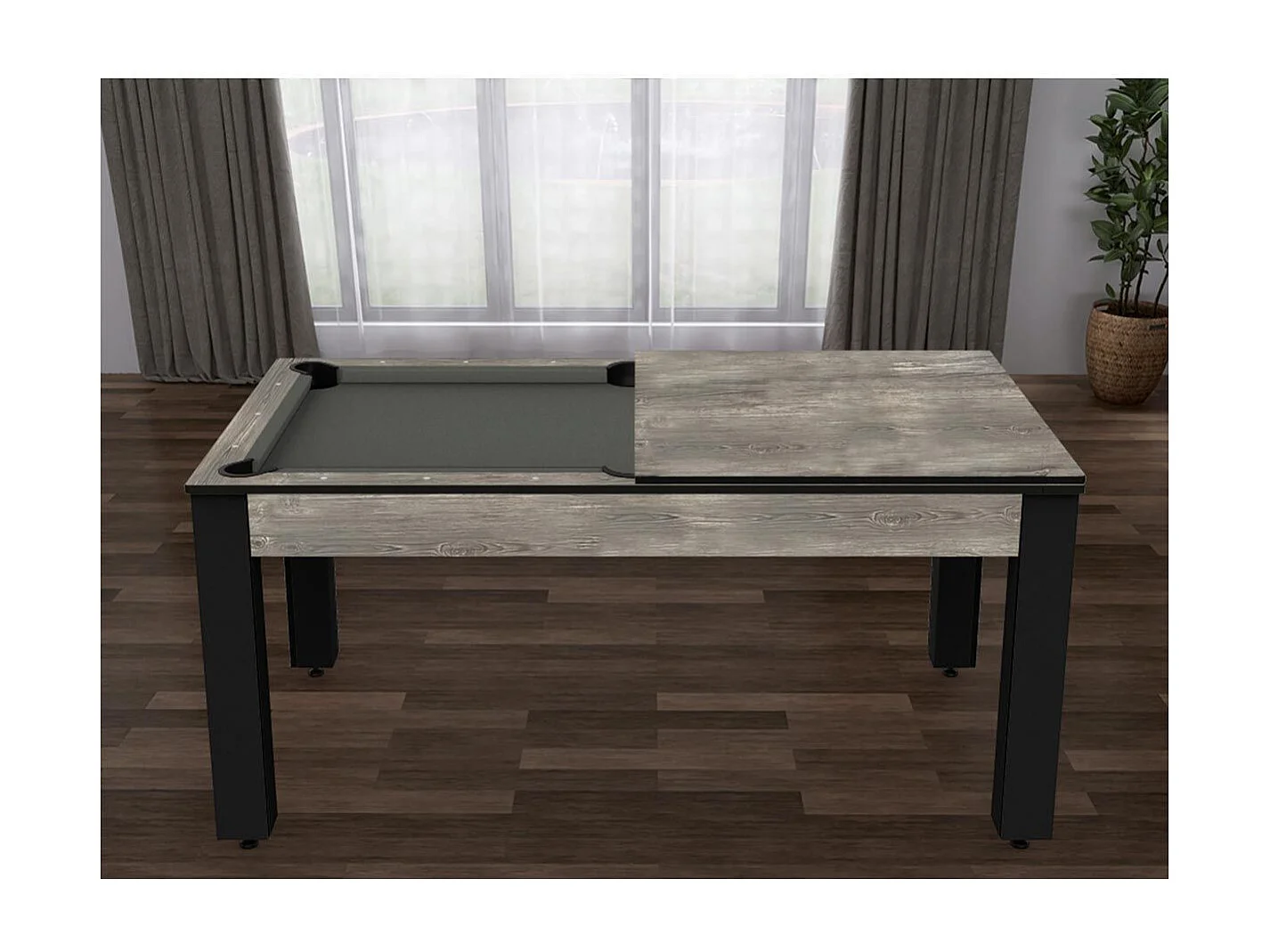 Table de Billard Convertible "Ohio" 185cm Gris