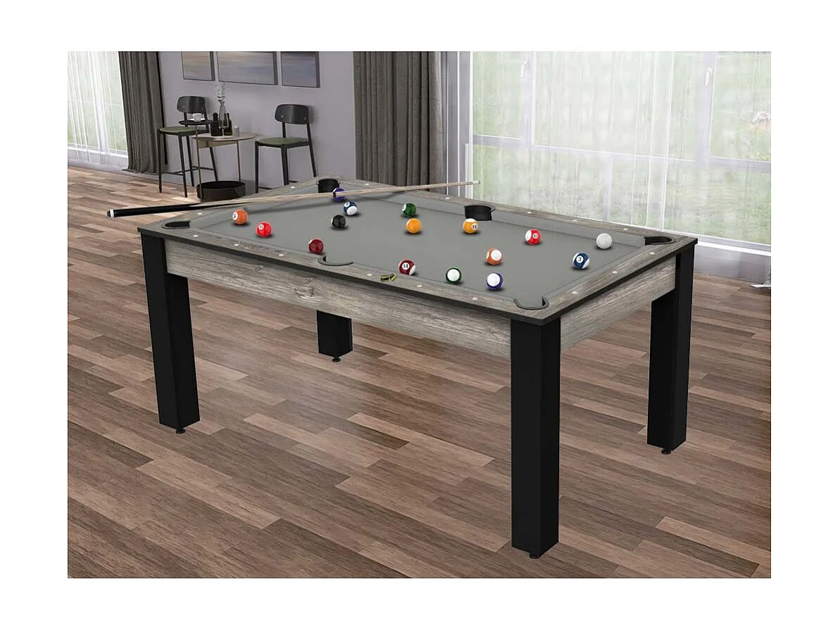 Table de Billard Convertible "Ohio" 185cm Gris