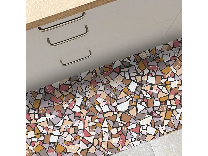 Tapis antidérapant - Fragments - vinyle - int./ext. - Multicolore - 50x120cm