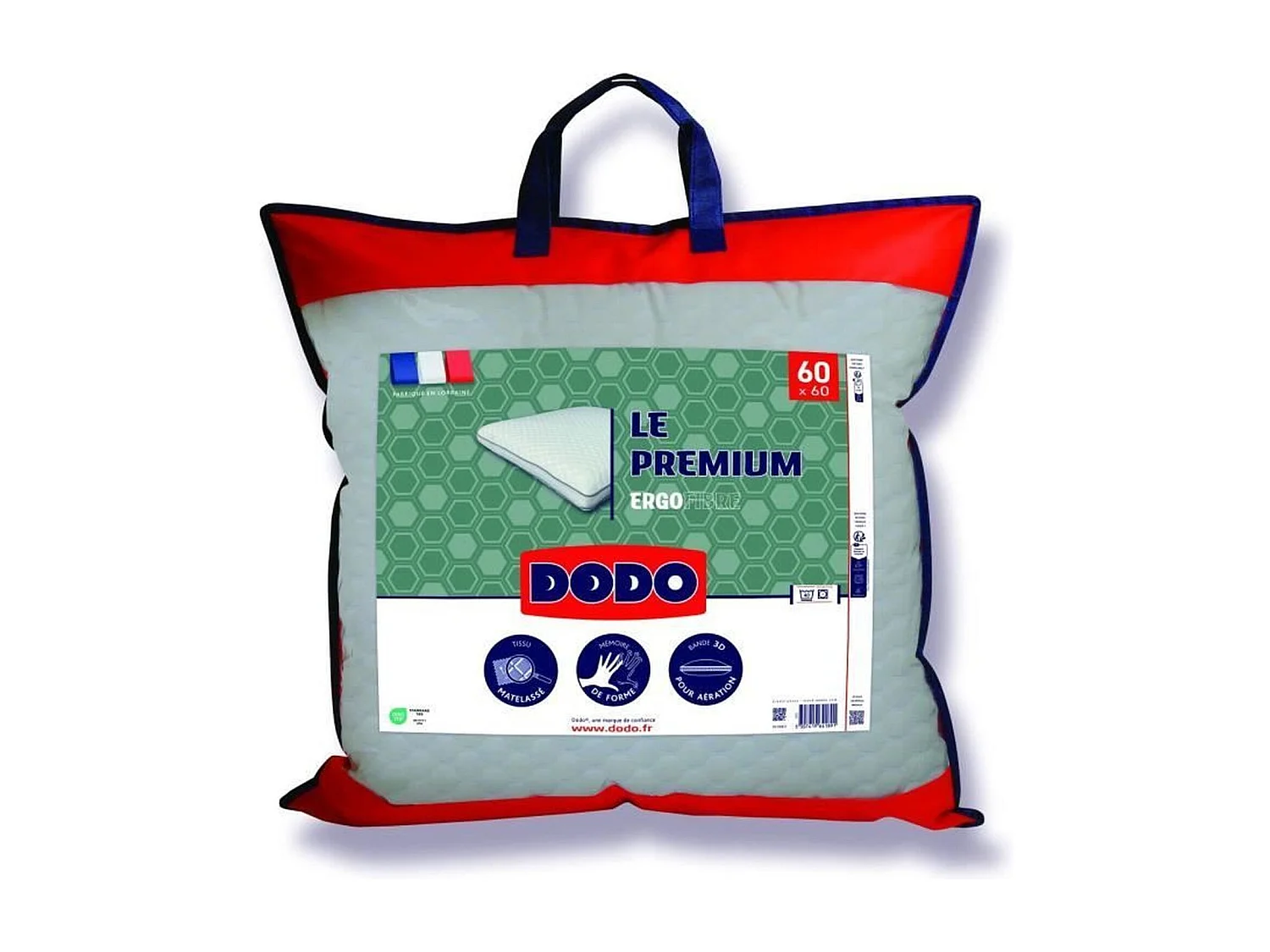 Le Premium Kissen – 60 x 60 cm – MemorySchaum – abnehmbarer Bezug