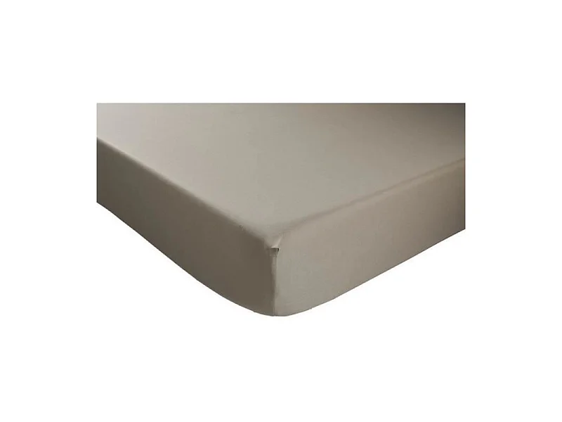 Drap housse  - 140x190 cm - Coton - Coutil 32 cm - Taupe - Fabriqué en France