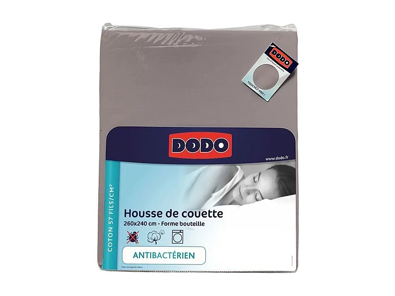 Funda nórdica - 260 x 240 cm - Algodón - Antibacteriano - Taupe