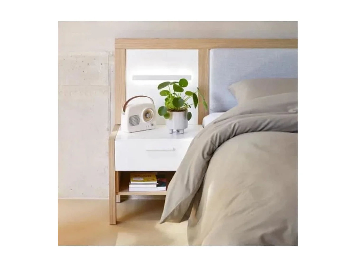 Housse de couette - 260 x 240 cm - Coton - Antibactérien - Taupe