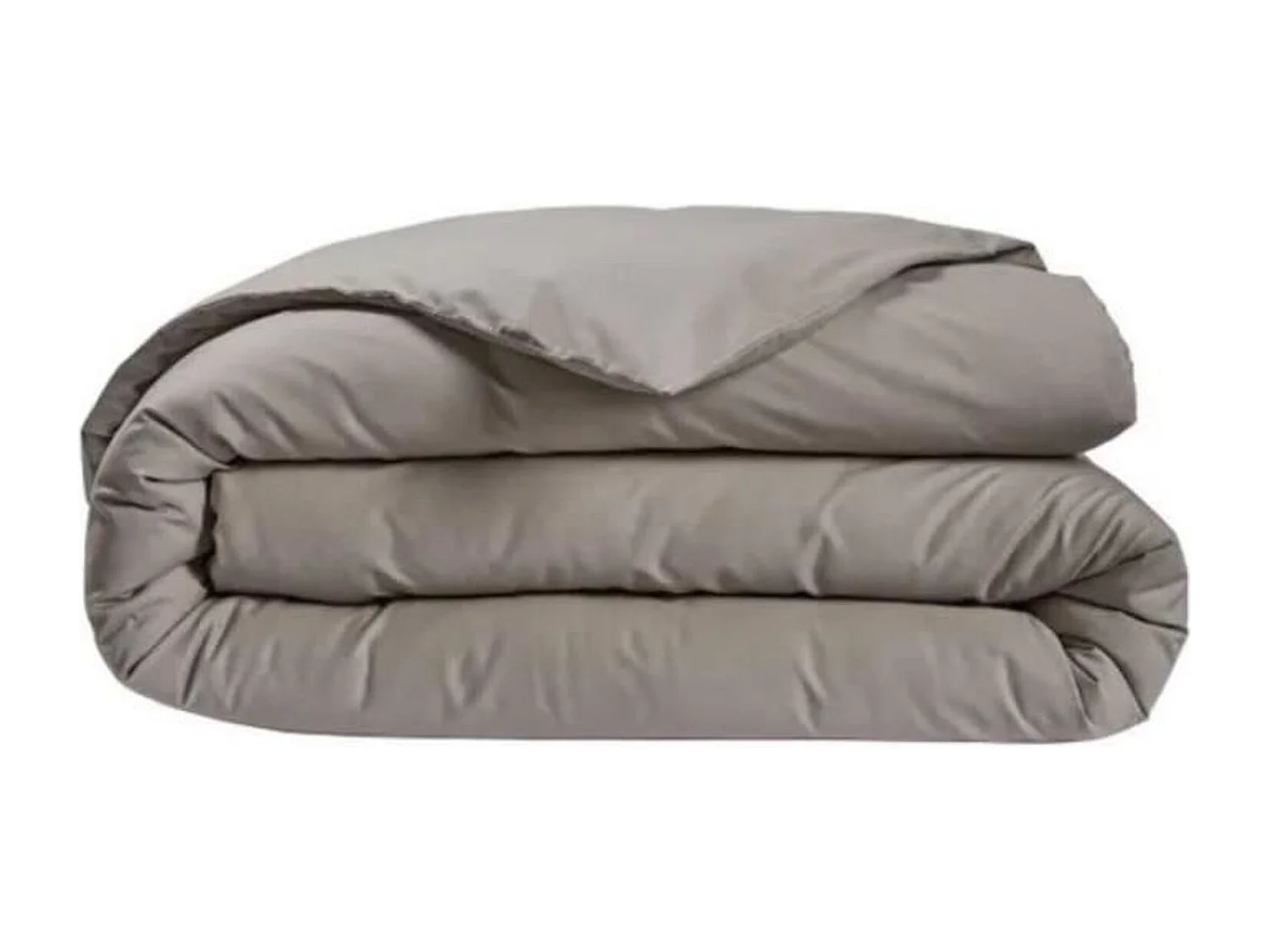 Housse de couette antibactérienne coton uni taupe 240 x 220 cm