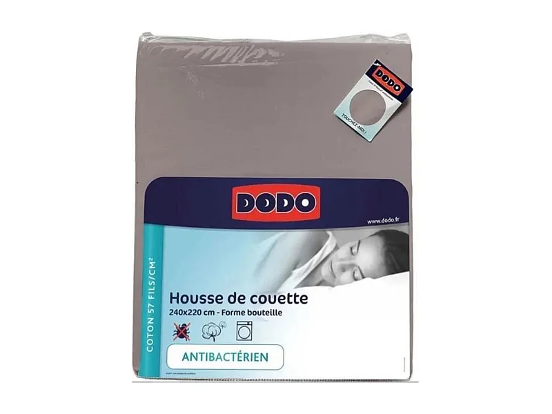 Bettbezug – 240 x 220 cm – Baumwolle – antibakteriell – Taupe