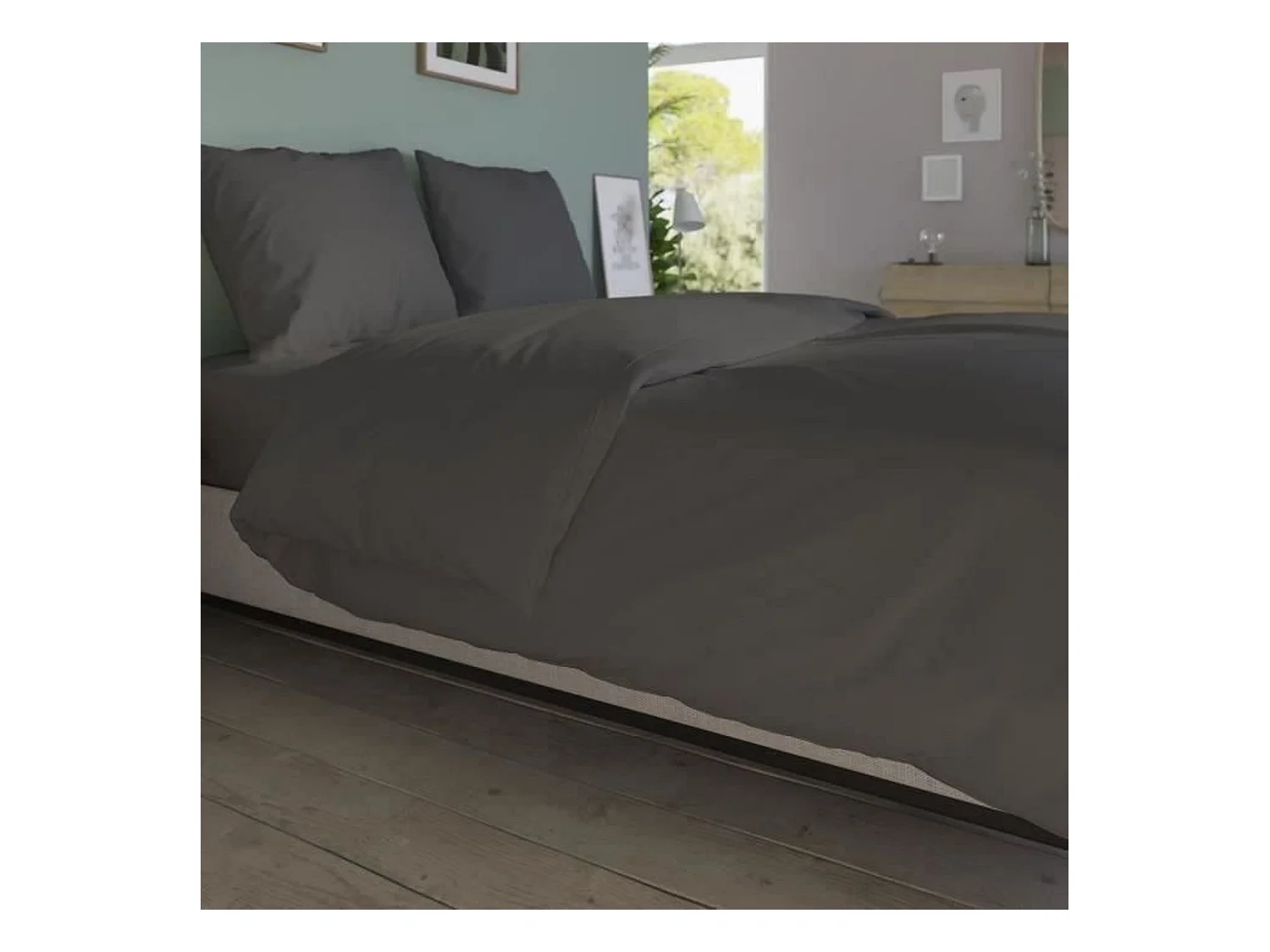 Housse de couette coton antibactérien 140 x 200 cm