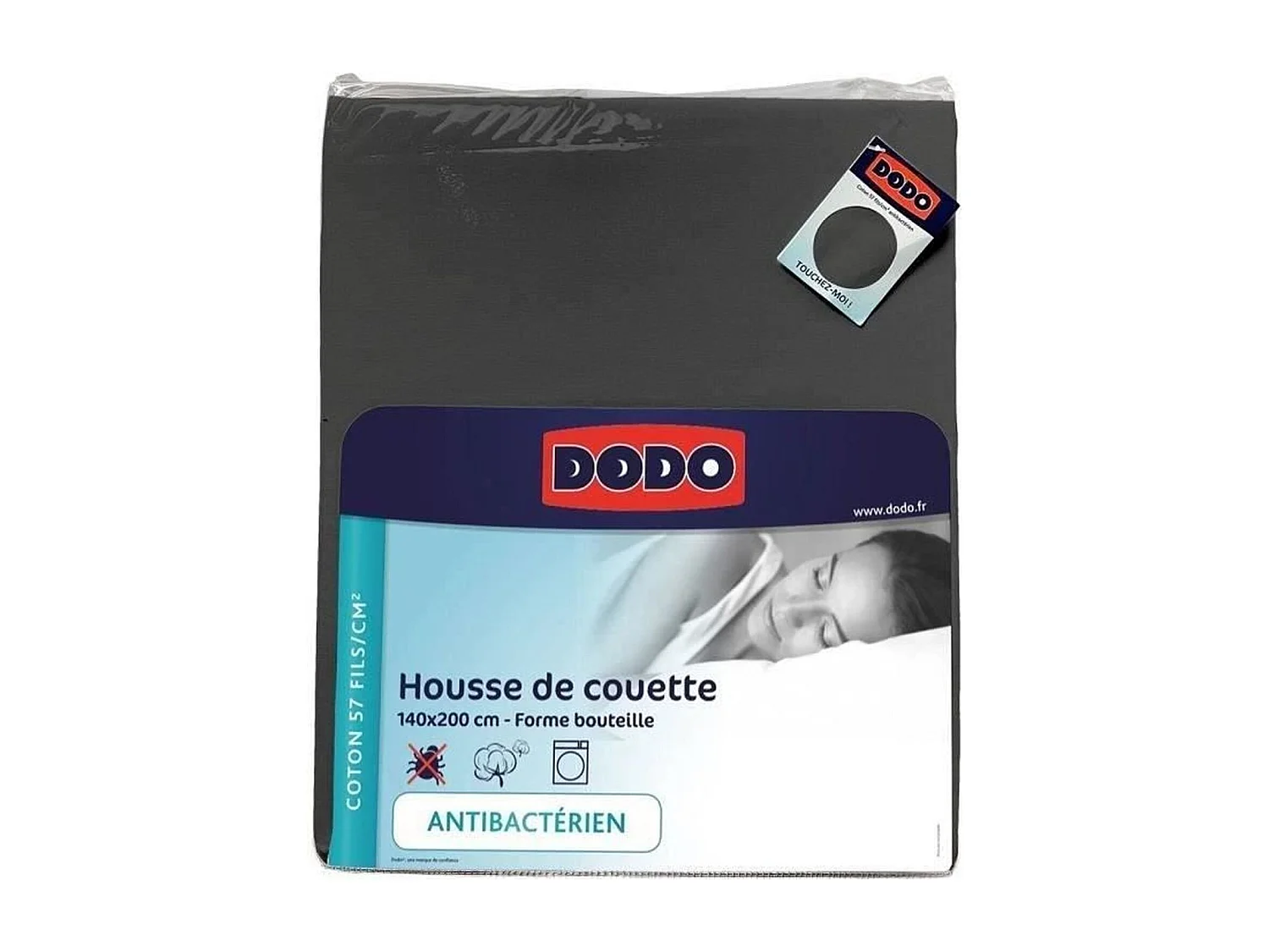 Housse de couette coton antibactérien 140 x 200 cm