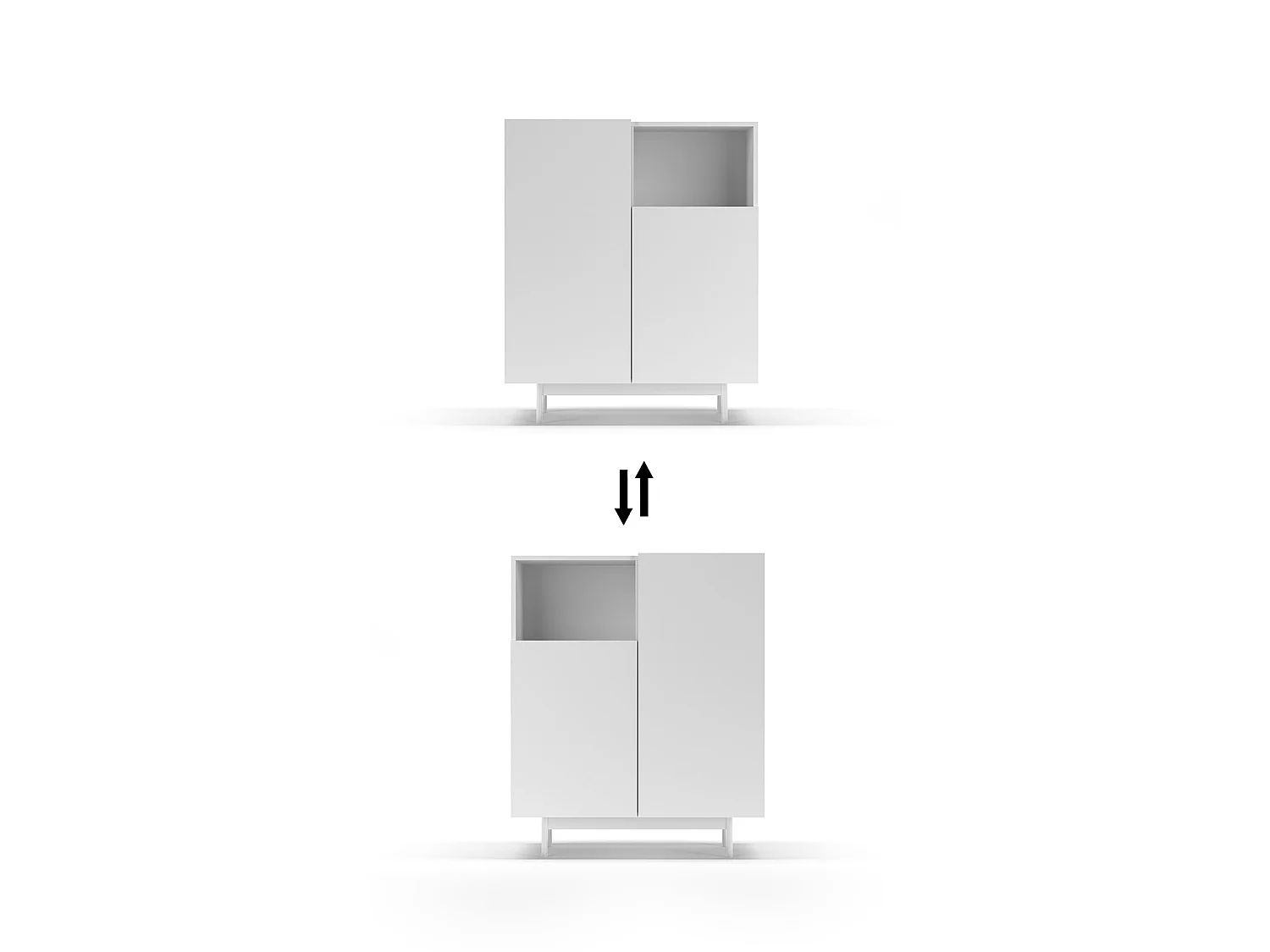 Buffet 1 niche - H110cm x L90cm x L34cm - blanc - Printed
