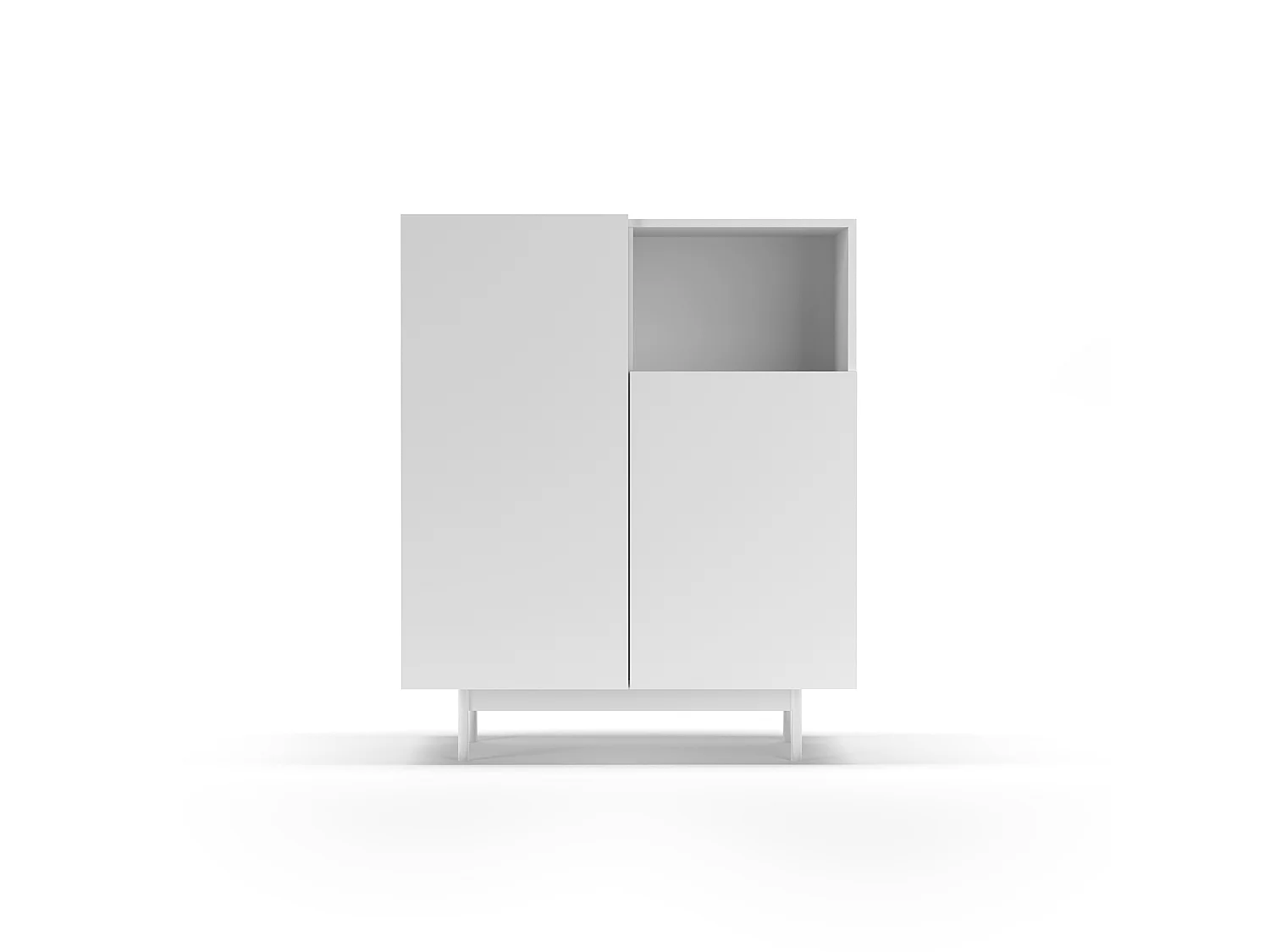 Buffet 1 niche - H110cm x L90cm x L34cm - blanc - Printed