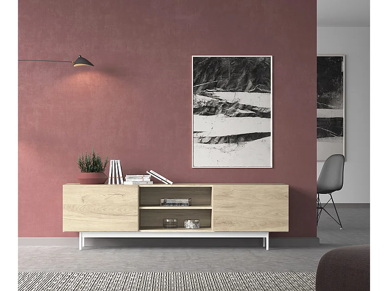 Mueble TV - A52cm x L180cm x F43cm - roble - Printed