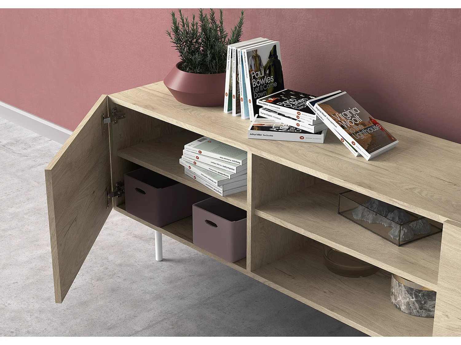 Mueble TV - A52cm x L180cm x F43cm - roble - Printed