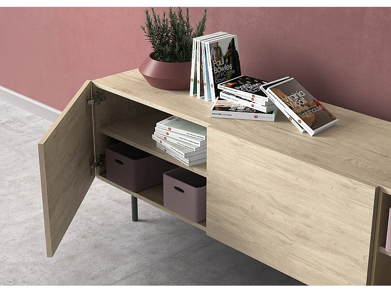 Mueble TV - A52cm x L180cm x F43cm - roble - Printed