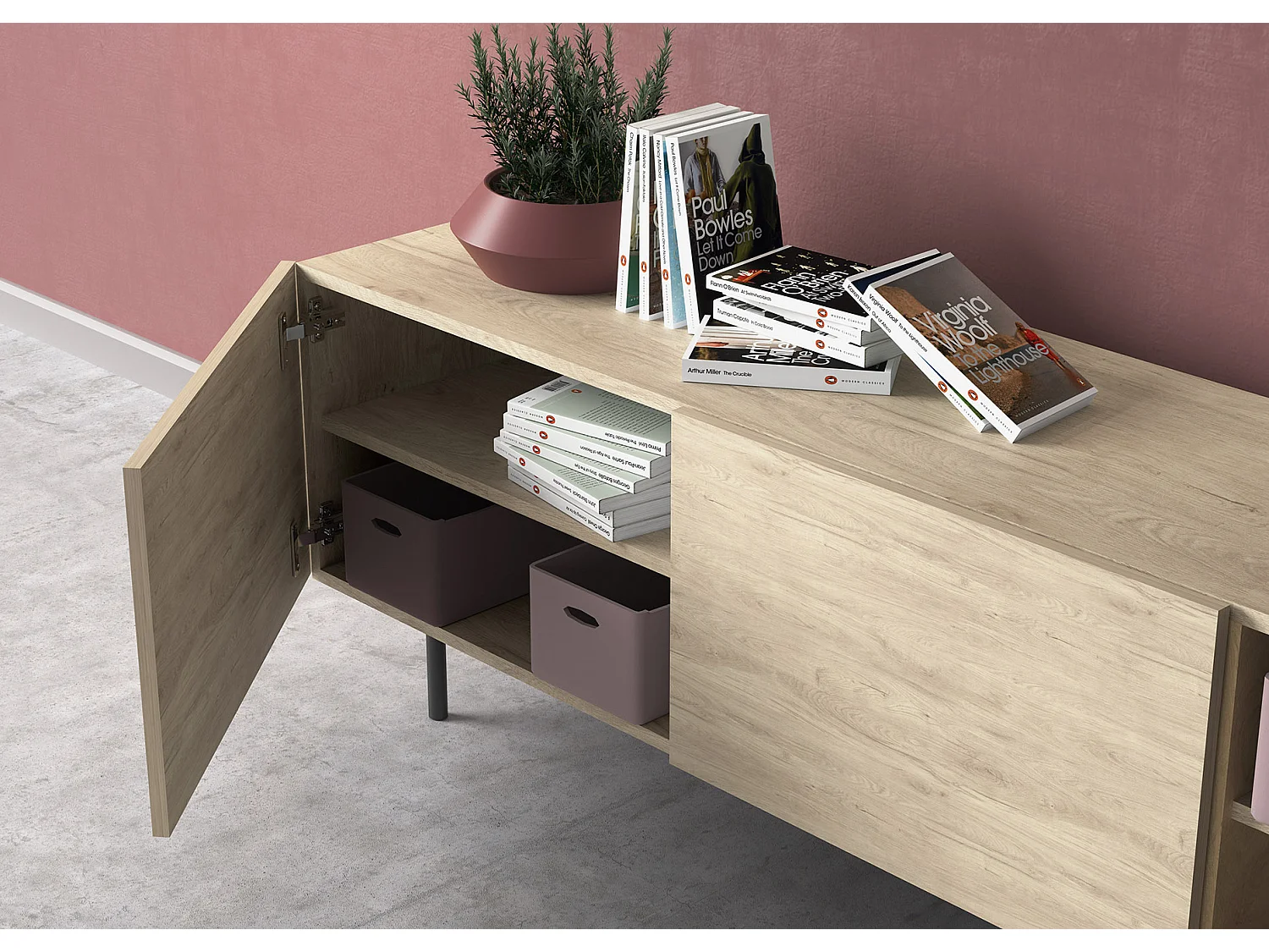 Mueble TV - A52cm x L180cm x F43cm - roble - Printed