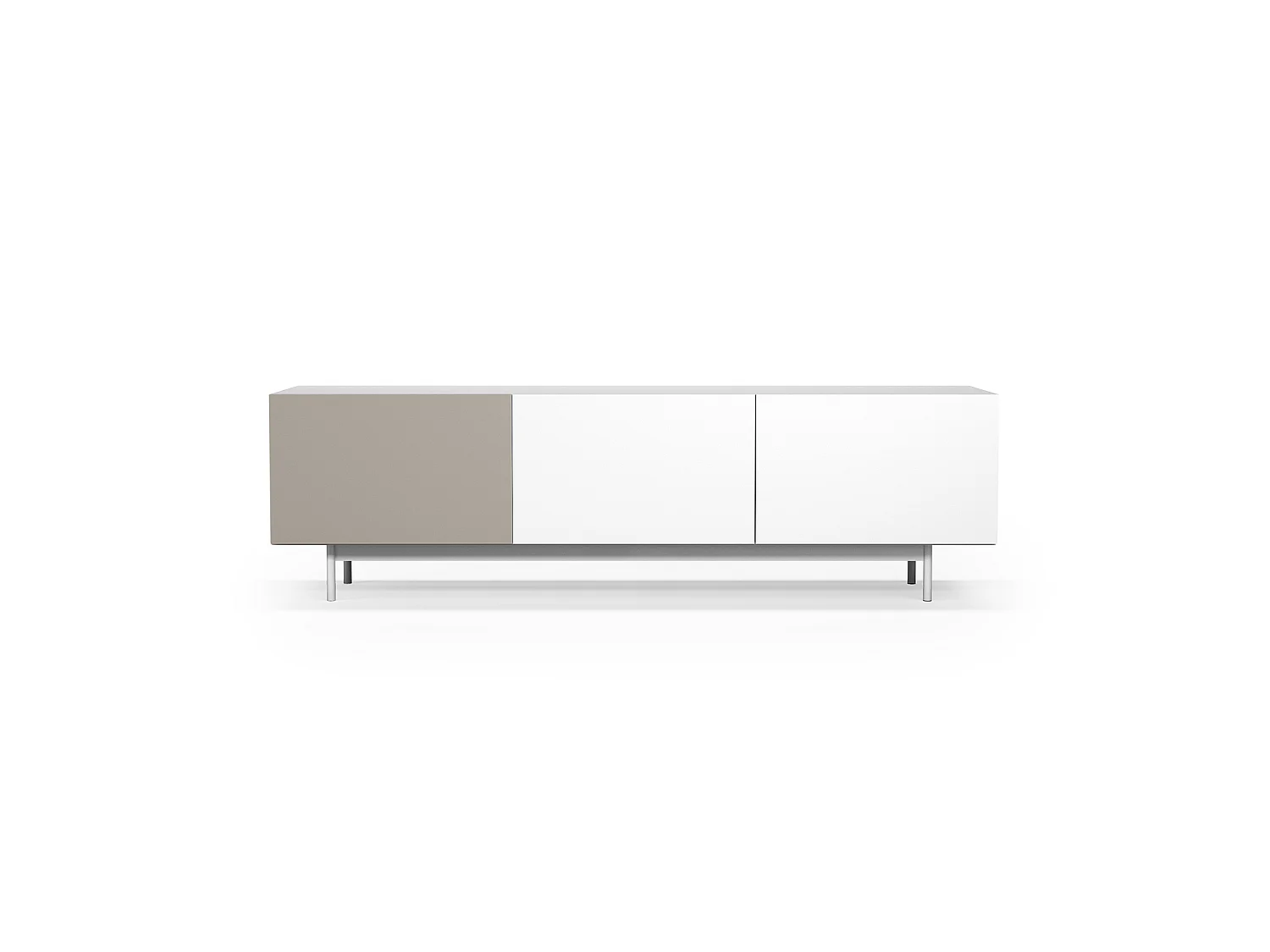 Mueble TV 3 puertas - A52cm x L180cm x F43cm - blanco y arena - Printed